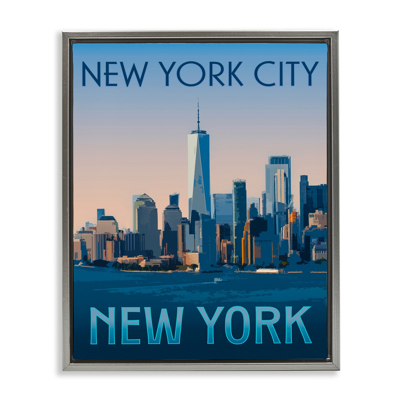 Stupell Industries New York Landmark Skyline Floating Frame Design by Victoria Barnes